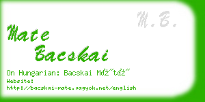 mate bacskai business card